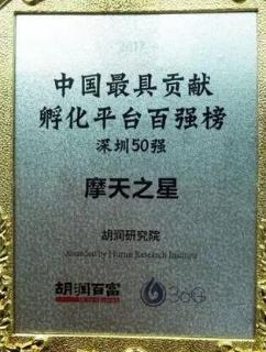 国际人荣获2017胡润百富中国最具贡献孵化平台百强榜深圳50强称号